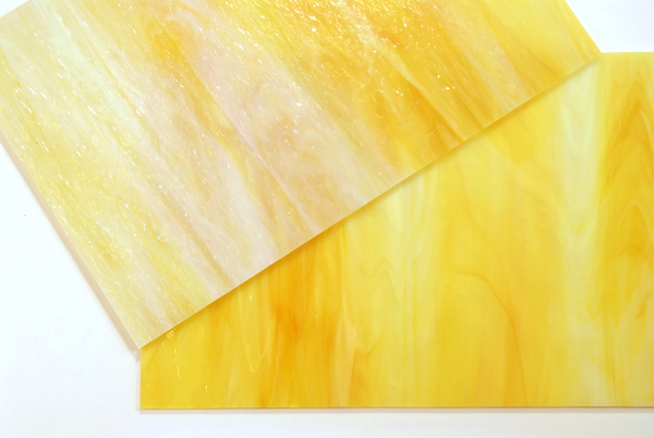 Baguette de Verre n°27 - Perlmut Clair Jaune Orange 4 x 20 cm
